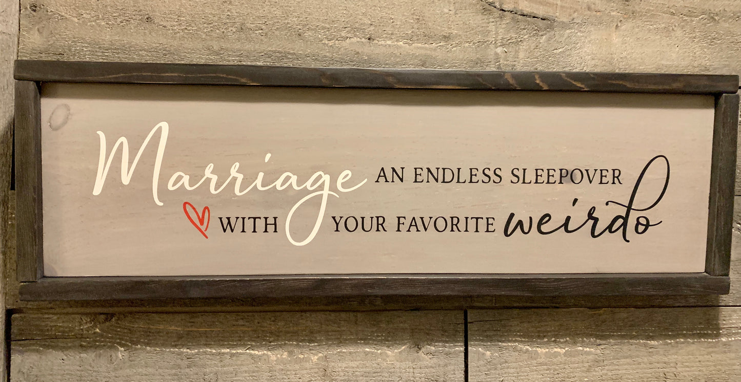 Fun Framed Marriage Sign