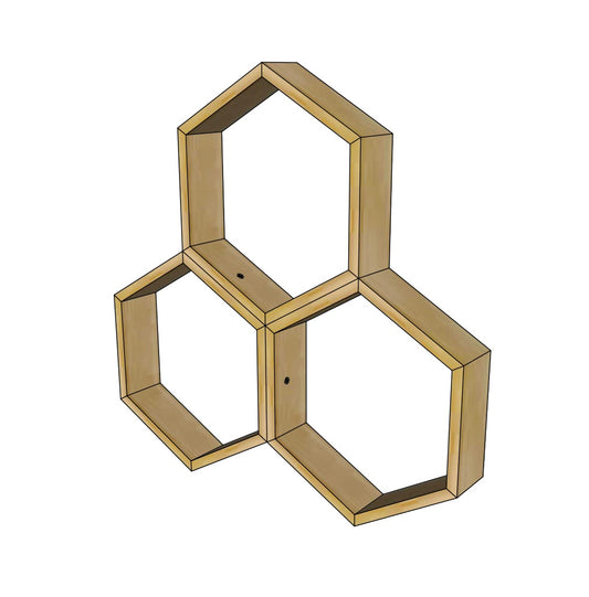 61023-2-Honeycomb Wood Shelf (Handmade by YOU!)