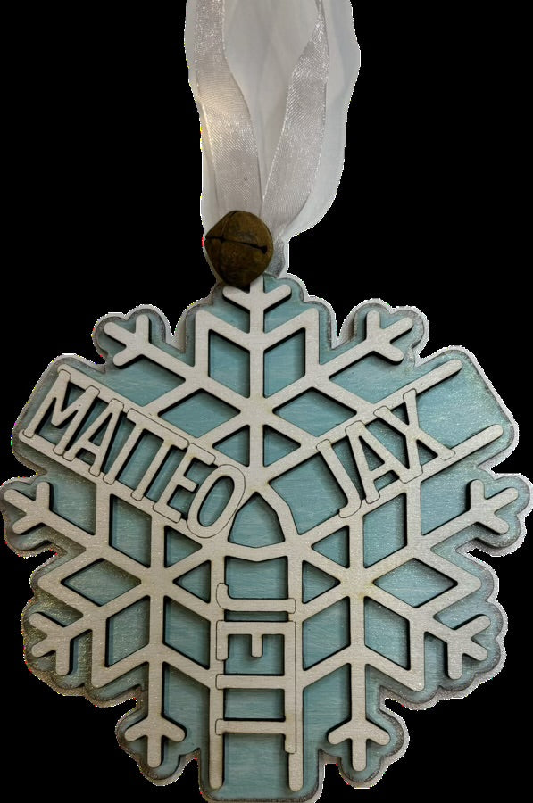 Personalized Family Christmas Ornaments - Snowflakes