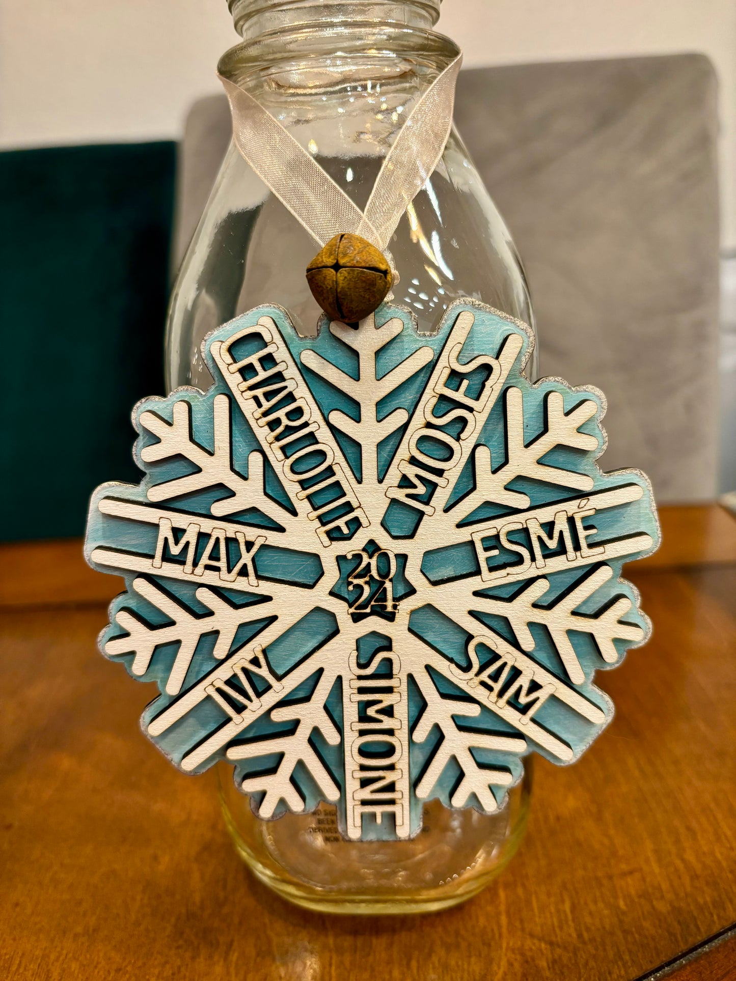 Personalized Family Christmas Ornaments - Snowflakes