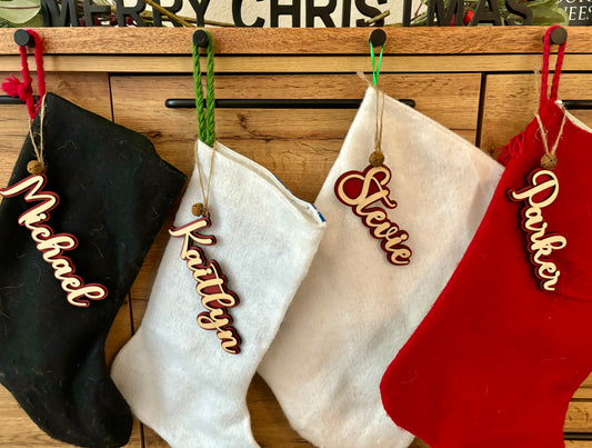 Personalized Christmas Stocking Name Tags/Ornaments